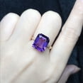 thumbnail image 5 of Unique Genuine Amethyst Ring 14k Solid Gold Ring Handmade Amethyst Ring Moissanite Accented Wedding Ring Natural Amethyst Ring Gift For Her, 5 of 5
