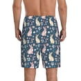 thumbnail image 2 of Yiaed Cute Rabbit Floral for Men's Soft Sleep Pajama Short Lounging Pajama Shorts-Small, 2 of 8