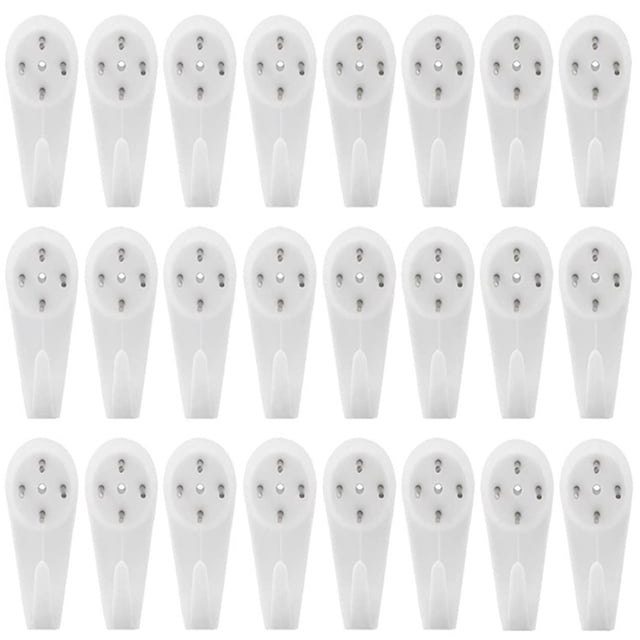 Mistaha 24Pcs White Non-Trace Wall Picture Hooks Invisible Traceless Picture Photo Frame Hanger