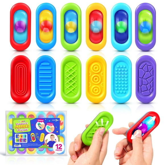 Sensory Marble Fidget ZaxiDeel, relleno de gel, 12 unidades para niños