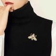 thumbnail image 3 of Honey Bee Brooches Crystal Insect Themed Bee Brooch Animal Fashion Shell Pearl Brooch Pin Gold Tone, 3 of 15