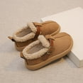 thumbnail image 4 of breaise Girls Plush Round Toe Slip On Orthopedic Shoes,Retro Buckle Strap Round Toe Flat Loafers,Warm Cotton Shoes, 4 of 9