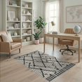 thumbnail image 2 of ODIKA 4'x6' Black Ivory Geometric Medallion Pixelated Washable Area Rug Traditional Stepped Motif Pattern With Repeating Stain Resistant, Low Pile, Easy Care for Dorm Room, Small Living, 2 of 7