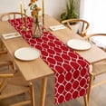 thumbnail image 3 of Red Abstract Table Runner - 60 Inch Long, Kitchen Dining Table Runner Dresser Scarves, Modern White Geometric Twisted Art Farmhouse Decor for Coffee Tables Wedding Party Banquet, 3 of 8