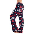 thumbnail image 2 of Women's Comfy Pajama Lounge Pants Holiday Elastic Waist Cute Valentine's Day Pajama Pants Drawstring Jogger Wide Leg Athletic Pants, 2 of 6