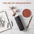 thumbnail image 4 of REGALWOVEN Modern Cylinder Ceramic Flower Vase, Matte Ribbed Decorative Bud Vase, Home Decor Centerpiece for Table, Shelf Matte Black 2.8"L x 2.8"W x 8.0"H, 4 of 6