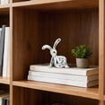 thumbnail image 5 of Sitting Bunny Electroplate Rabbit Figurine Set, Modern Mini Rabbit Sculpture Easter Decor, Silver Sitting Bunnies for Office Desktop Bookshelf Living Room Bedroom, 5 of 8