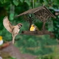 thumbnail image 1 of Comedero de madera para pájaros, bandeja colgante para semillas, para pájaros silvestres, decoración para el hogar, jardín, patio, árbol, 1 of 10
