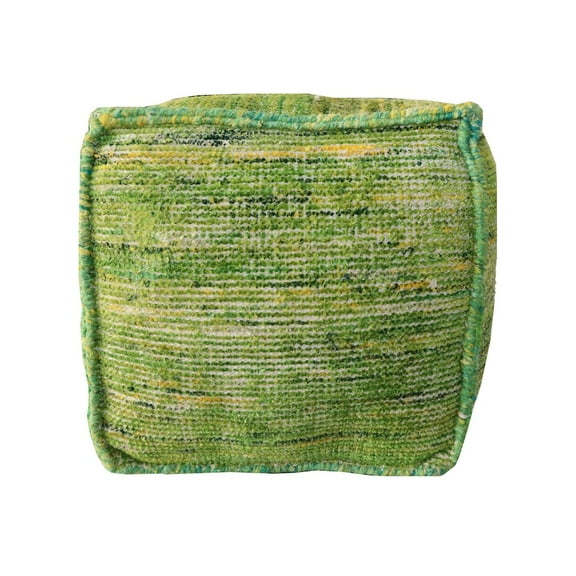 Wendy Pouf Upholstered in Green Fabric