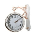 thumbnail image 2 of deevoka Double Side Wall Clock Hanging Station Clock for Indoor Outdoor white, 2 of 9