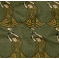 thumbnail image 4 of oneOone Cotton Poplin Twill Dusty Green Fabric Leaves & Women Block Craft Projects Decor Fabric Printed By The Yard 56 Inch Wide, 4 of 4