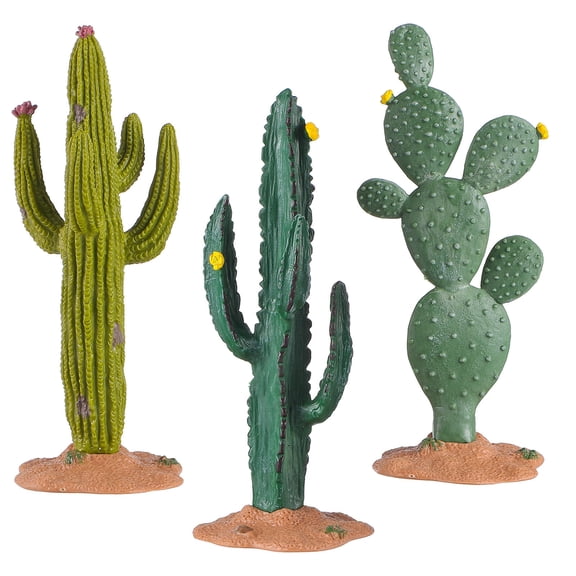 Raindrops  3 Pcs Mexican Themed Party Decorations Mini Tiny Cactus Figurines Office