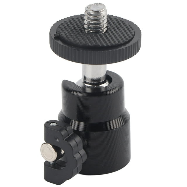 Mini cabezal esférico con rotación de 360 grados Nikou soporte de montaje con tornillo de 1/4 negro