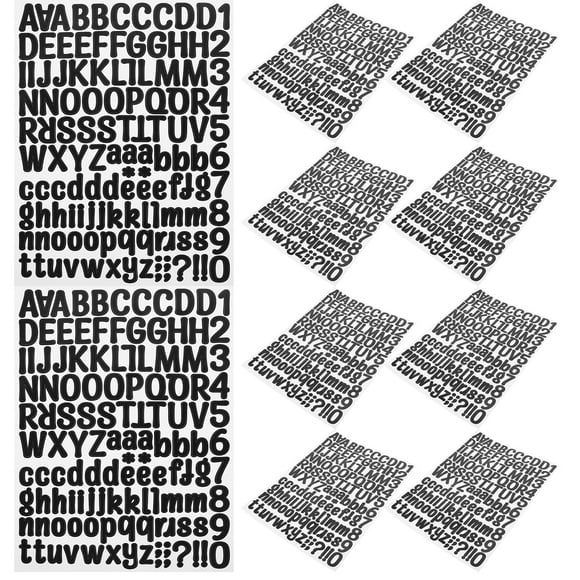 12 Sheets Letter Number Stickers DIY Alphabet Number Stickers Bottle Numbers Decals for Laptop