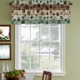 thumbnail image 5 of Teal Brown Valances for Windows, Pet Paw Printed Farmhouse Dog Claws Wood Grain Light Filtering Kitchen Curtains, Rod Pocket Window Valance Curtains for Living Room Bedroom, 42" W x 18" L, 2 Panels, 5 of 9
