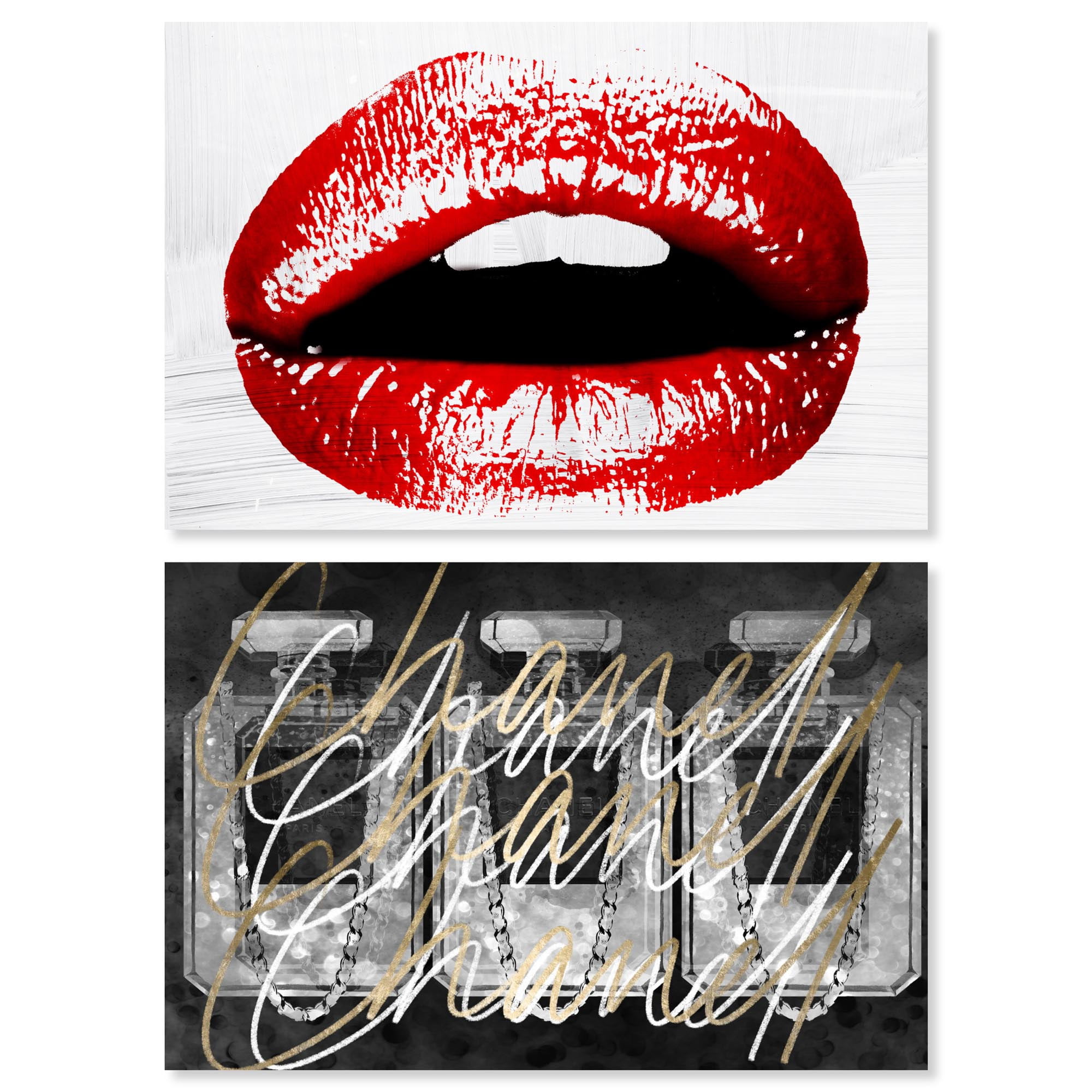 Glamorous Parisian Night Duo Canvas Print Glam Wall Art by Art Remedy, Gallery Wrapped, 54 x 36