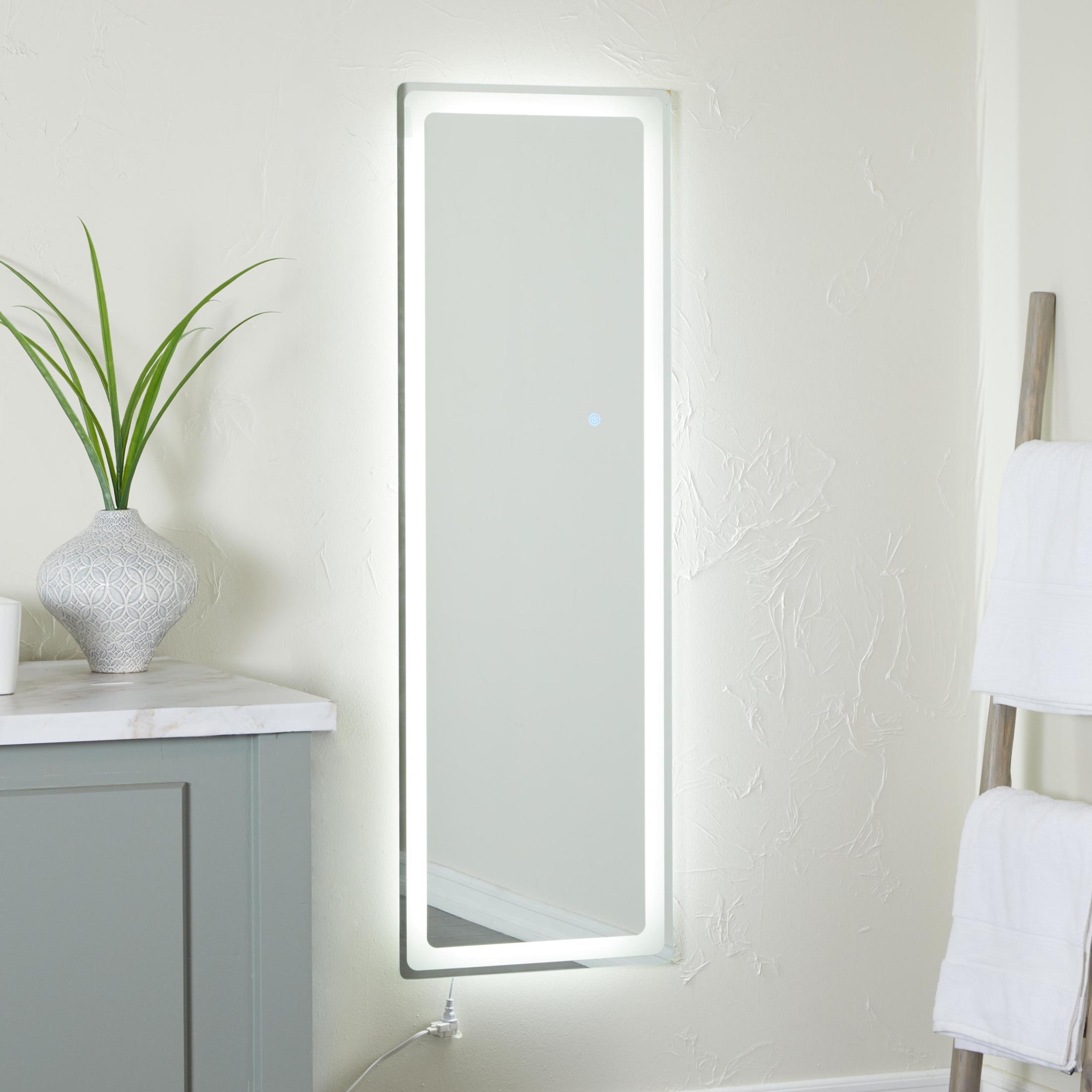 DecMode 20" x 59" Silver LED Mirror