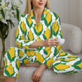 thumbnail image 4 of Goofa Corn Cob Printed Women’s 2 Piece Pajama Set Super,Pajamas Women's Long Sleeve Sleepwear Soft Button Down Loungewear Pjs Lounge Set Nightwear-X-Large, 4 of 9