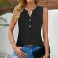 thumbnail image 2 of XuJwPNcy Tank Tops for Women Trendy Hollow out V Neck Blouses Loose Button down Sleeveless T Shirts, 2 of 7