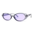 thumbnail image 3 of SA106 Womens Simple Classical Oval Thin Plastic Sunglasses Slate Purple, 3 of 4