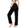 thumbnail image 6 of Nhthy Women’s Solid Color Daily Wear Trousers, Relaxed Straight Silhouette, Lightweight Breathable, Casual Loose Long Pants for Hot Weather Outdoor Activities Black L, 6 of 9