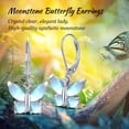 thumbnail image 6 of Midir&Etain Butterfly Leverback Earrings 925 Sterling Silver Moonstone Dangle Drop Earrings Butterfly Jewelry Gifts for Women, 6 of 6