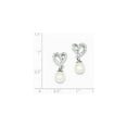 thumbnail image 2 of 925 Sterling Silver Freshwater Cultured Pearl CZ Earrings; for Adults and Teens; for Women and Men, 2 of 2