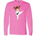 thumbnail image 3 of Inktastic Karate Girl, Cute Girl, Brown Hair, Black Belt Long Sleeve T-Shirt, 3 of 5
