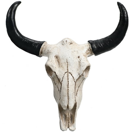 YEAHIBABY Wall Hanging Cow Skull Synthetic Resin for Home Decoration 1Set