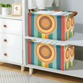 thumbnail image 2 of Yayeee Foldable Storage Basket for Shelves with Handles Set of 2 Waterproof Cloth Bins, Colorful Stripes, 2 of 7