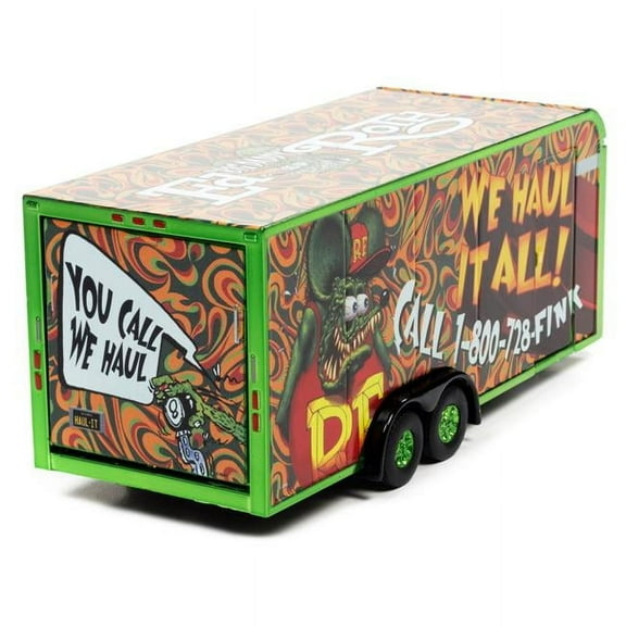 AWSP106 Auto World Enclosed Trailer Rat Fink Green/Red We Haul It All AWSP106