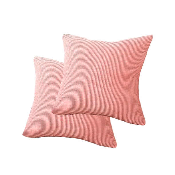 Toystoory 2 piezas de fundas de almohada para sala de estar, cama, funda de almohada cuadrada decorativa, funda de cojín para coche, suministros Decoración del hogar Rosa