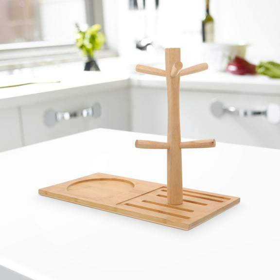 Milisten 1Pack Beige Wooden Bottle Drying Rack for Baby Care 15.4x12.6x7.5in