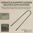 thumbnail image 4 of DeWitt 6 Inch U-Shaped Rounded Top Steel Anchor Pins for Landscaping, 100 Count, Silver, 4 of 8