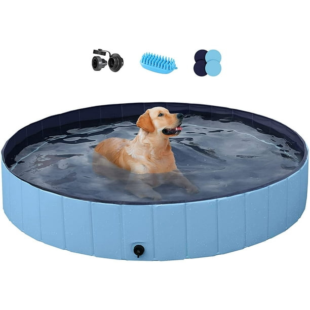 Intera Foldable Hard Plastic Extra Large Dog Pet Bath Swimming Pool ...