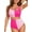 AC Pink Color Block, variant on Eytino Bikini Set for Women Scrunch Square Neck Two Piece Swimsuits Color Block High Waisted Bathing Suits Swim Suit Summer Swimwear Black XS