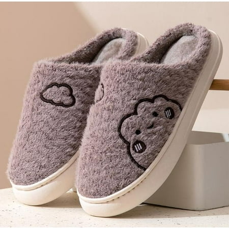 

shuwee womens Clouds Slippers Winter Fuzzy Slippers Indoor Outdoor Slip Memory Foam House Slippers