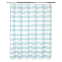 Mainstays Aqua Stripe 13-piece Fabric Shower Curtain with Hooks