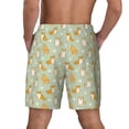 thumbnail image 4 of Uemuo Dog And Flower Pattern Mens Swim Trunks Quick Dry Board Shorts with Mesh Lining, Stretch Beach Shorts Quick Dry No-Chafing Board Shorts-3X-Large, 4 of 9