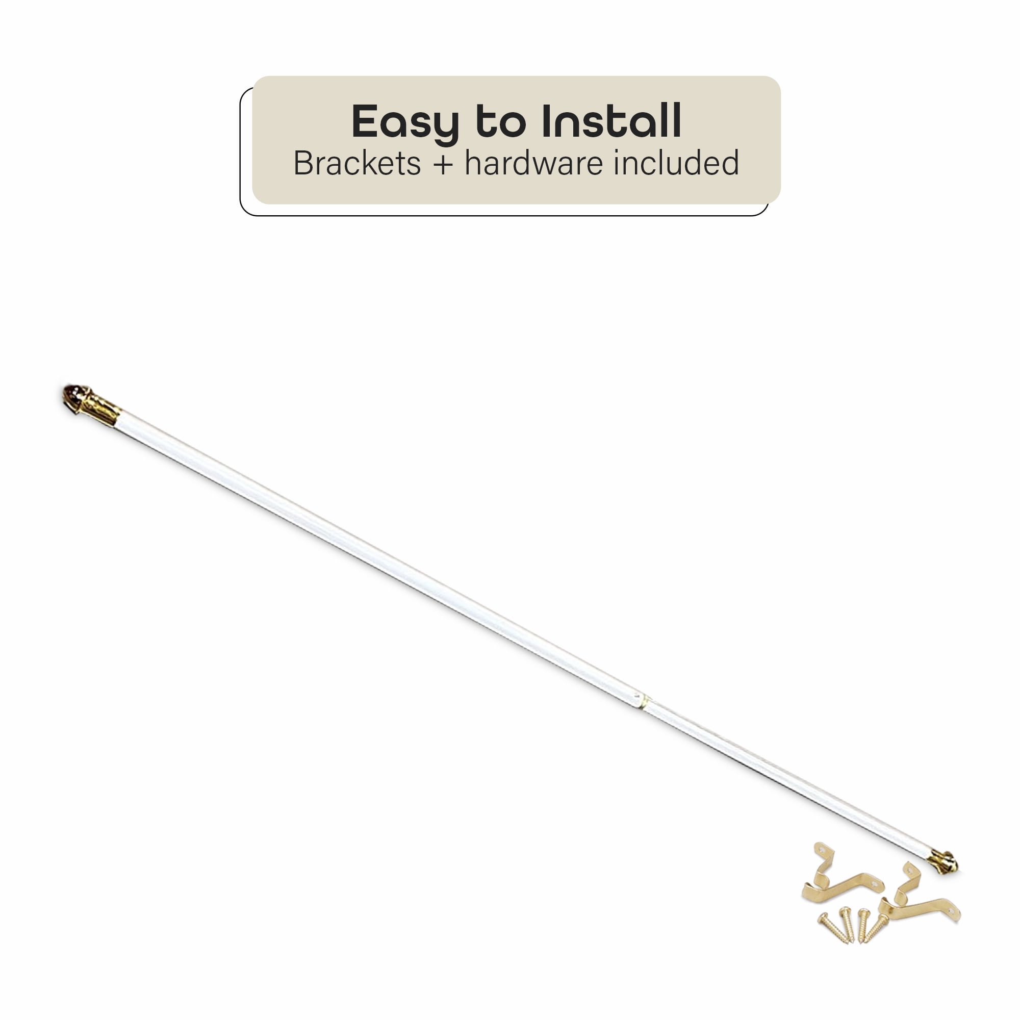 Achim Fantasia 7/16" Cafe Rod, 3/4" Projection 18-28", White