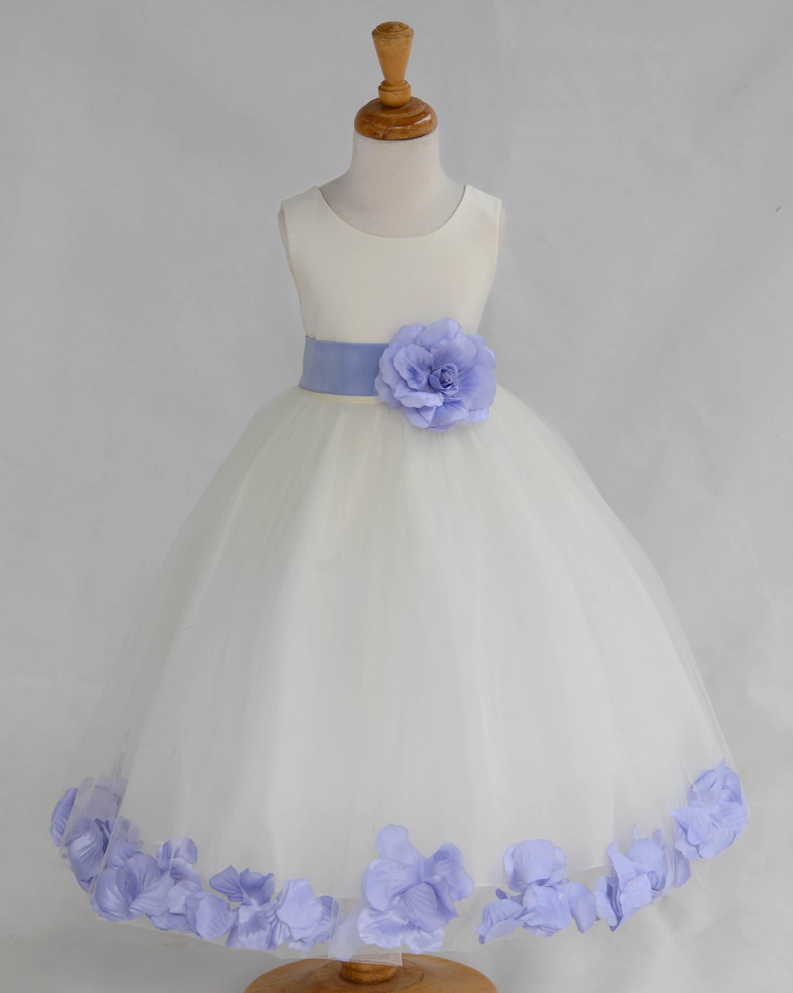 Ivory Lace Tulle Layered Flower Girl Fancy Elegant Easter Communion Girl Dress 