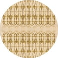 thumbnail image 1 of Ahgly Company Tapis Rond Lavable en Machine Intérieur Transitionnel Blond Doré Or, 5 Pieds Rond, 1 of 7