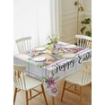 thumbnail image 2 of Spring Easter Rectangle Tablecloth, Watercolor Eggs Gnomes Flowers Leaf Plaid Waterproof & StainResistant Tablecloth, Washable Oil-proof Table Cover for Dining/Party/Wedding/Camping/Buffet 52x70 In, 2 of 9