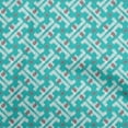 thumbnail image 1 of oneOone Silk Tabby Turquoise Green Fabric Ikat Dress Material Fabric Print Fabric By The Yard 42 Inch Wide, 1 of 6