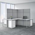 thumbnail image 6 of Easy Office 60W 4 Person L Desk Set with 66H Panels in White - Engineered Wood, 6 of 6