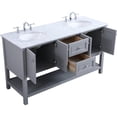 thumbnail image 3 of Elegant Decor Metropolis 60" Double Sink Marble Top Bathroom Vanity in Gray, 3 of 15