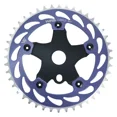 thumbnail image 2 of WFS Helix Chainring w/ Spider Sprocket 44T 1/8" 110mm Old School BMX , GrayxBlue, 2 of 6