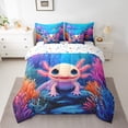 thumbnail image 2 of Castle Fairy Kids Kawaii Axolotl Bedding Comforter Set,Sea Salamander Full Bedding Set, 2 of 8