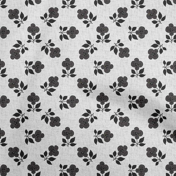 oneOone Cotton Poplin White Fabric Block Dress Material Fabric Print Fabric By The Yard 56 Inch Wide-FQ