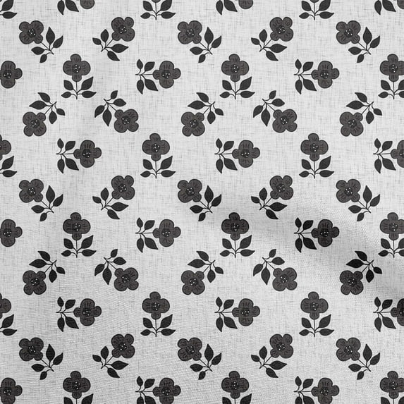 oneOone Velvet White Fabric Block Dress Material Fabric Print Fabric By The Yard 58 Inch Wide-PS